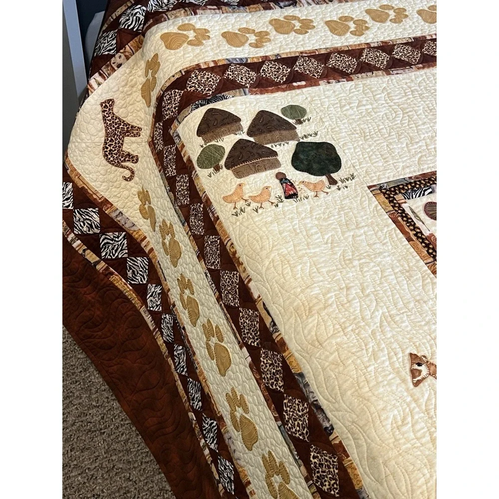 Quilt- African Safari‎ Theme Handmade 90